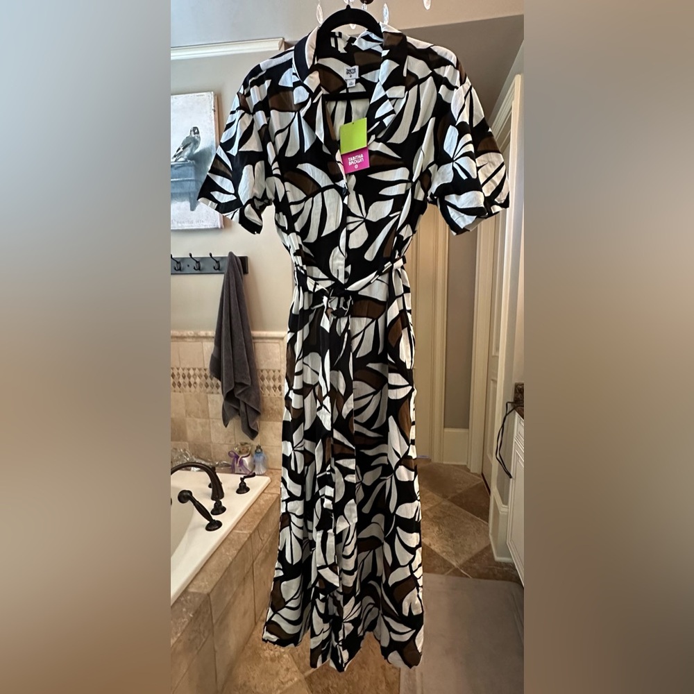 NWT Tabitha Brown jumpsuit XL black brown cream